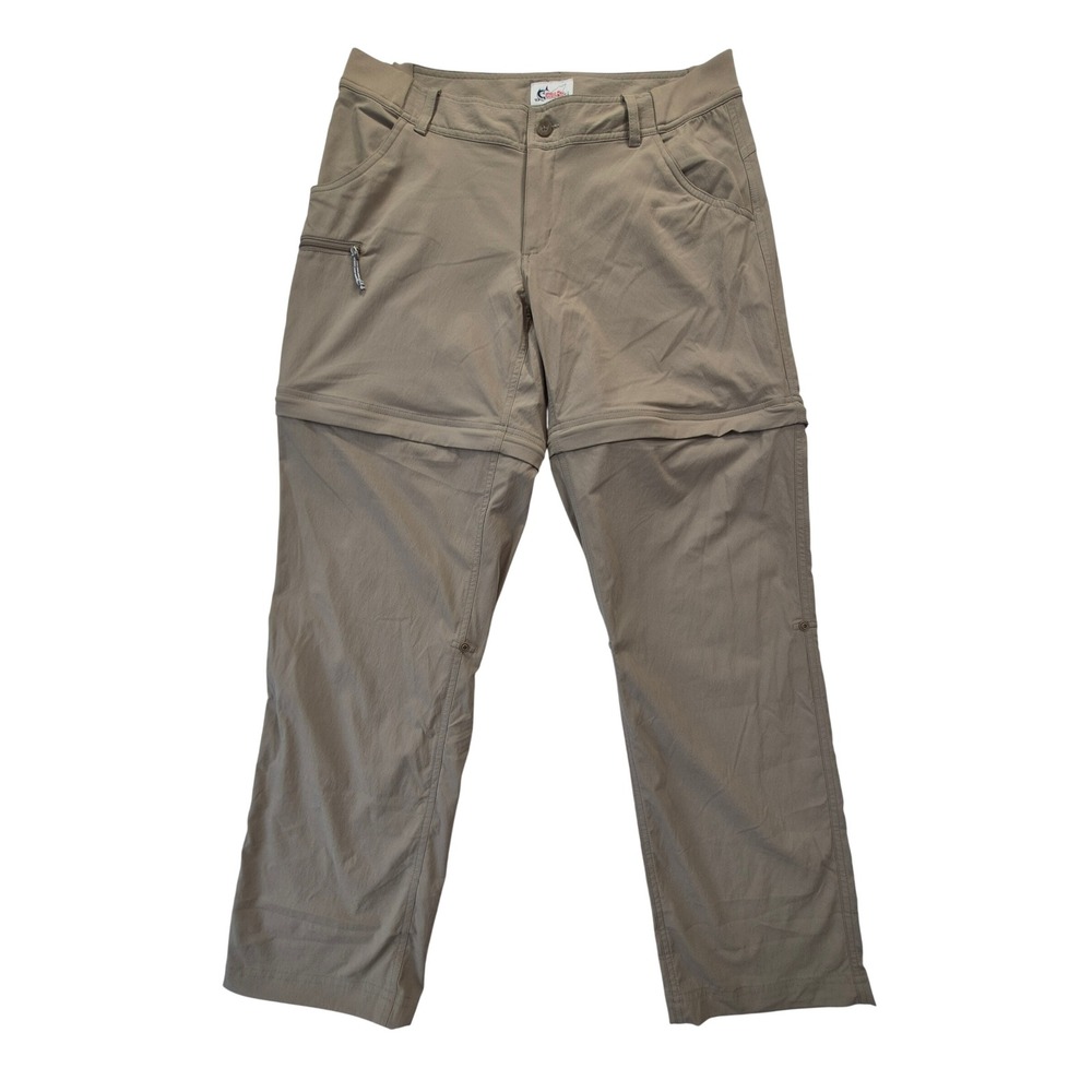 World Wide Sportsman Women's 12 Convertible Hiking Pants Khaki Zip Off Fishing